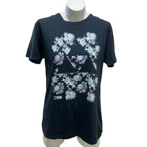 Nintendo The Legend of Zelda T-Shirt Mens Medium Gray Floral Triforce